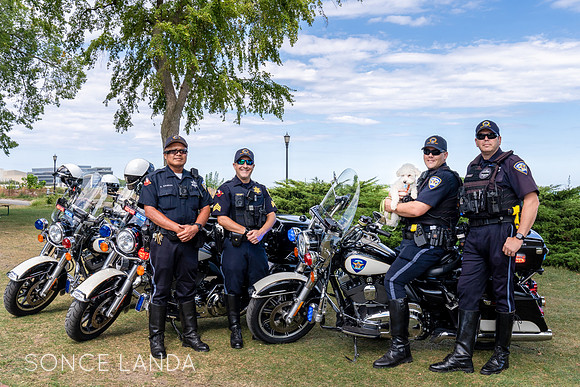 Evanston Motorcycle Patrol and rescue dogs